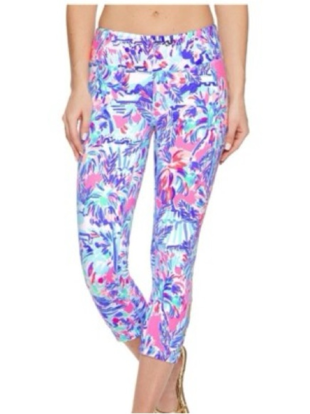 Lilly Pulitzer Luxletic Weekender Cropped Leggings Multi Color Cabana Cocktail